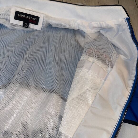 Members Only Sport Team Racing Windbreaker Jacket Mens Size XL Blue Full Zip - Picture 7 of 10